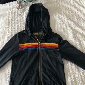 Aviator Nation 5 Stripe Zip-Up in Navy